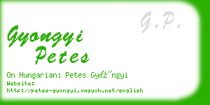gyongyi petes business card